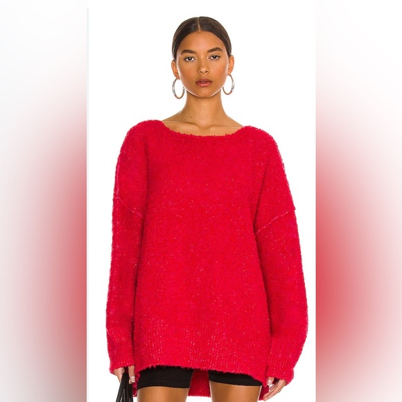 Free People Moira Slouchy Tunic / Cherry Fizz‎ Combo Size Small - Picture 1 of 8